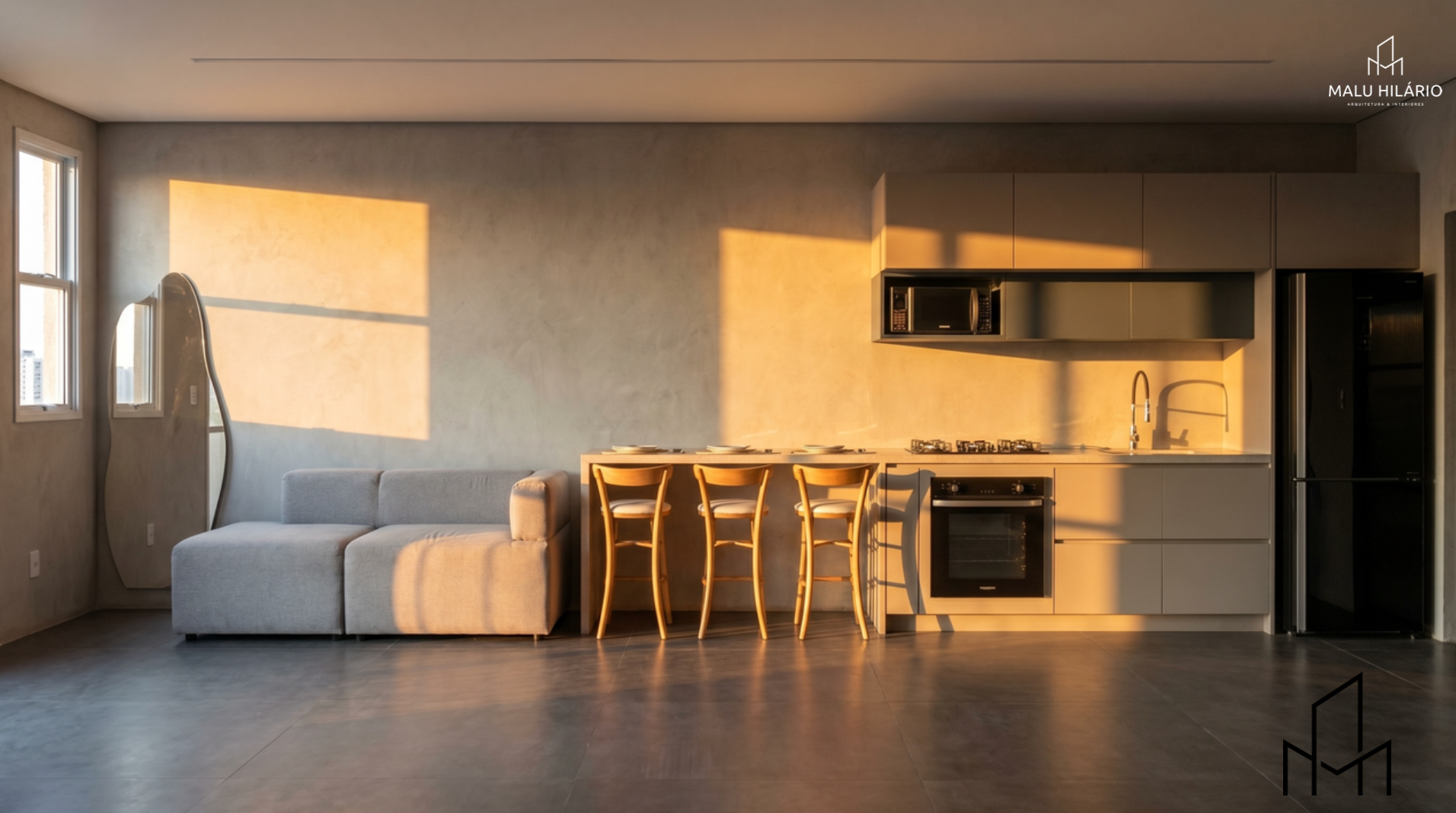 Sala e cozinha integradas
